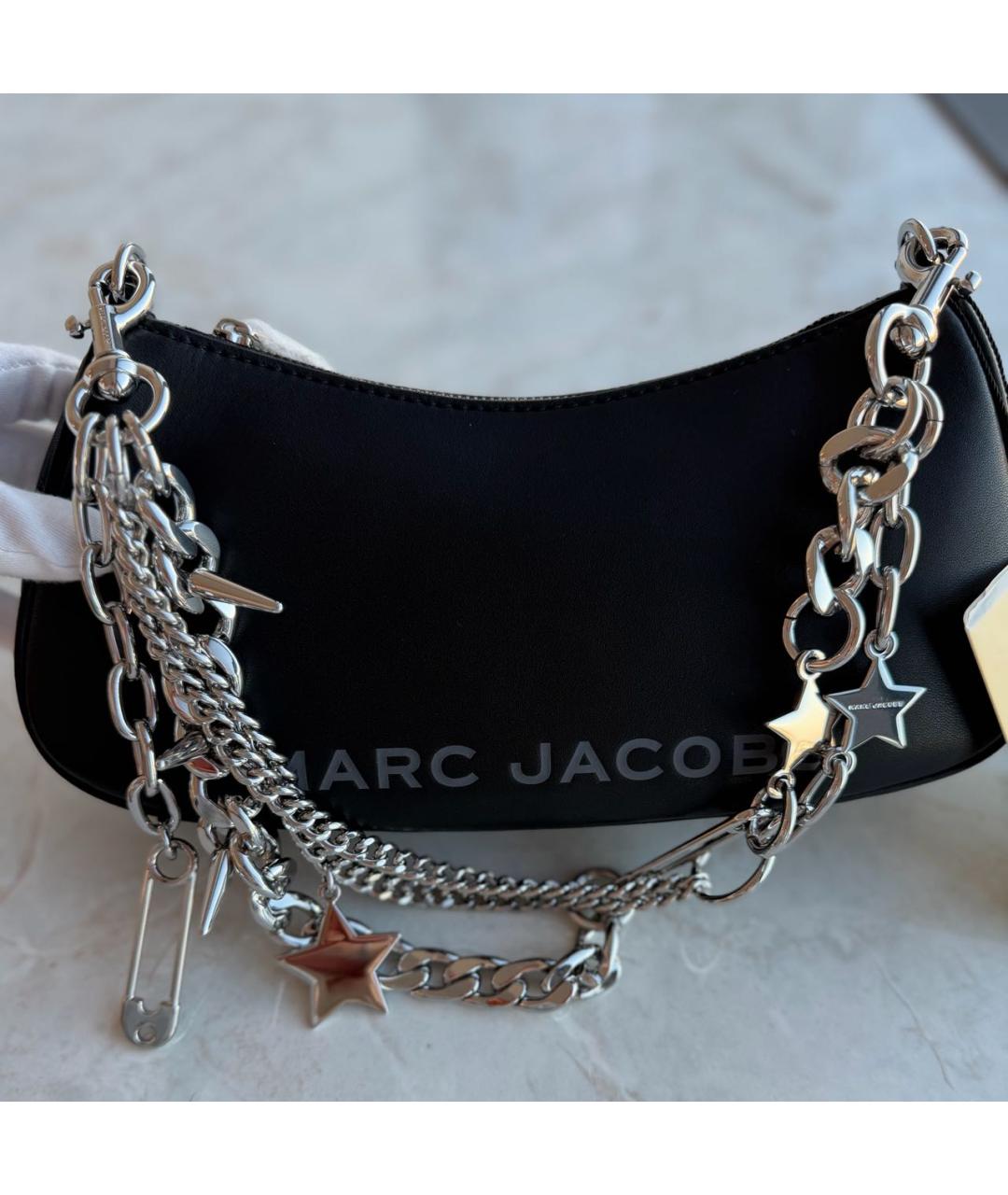 MARC JACOBS Черная кожаная сумка через плечо, фото 3
