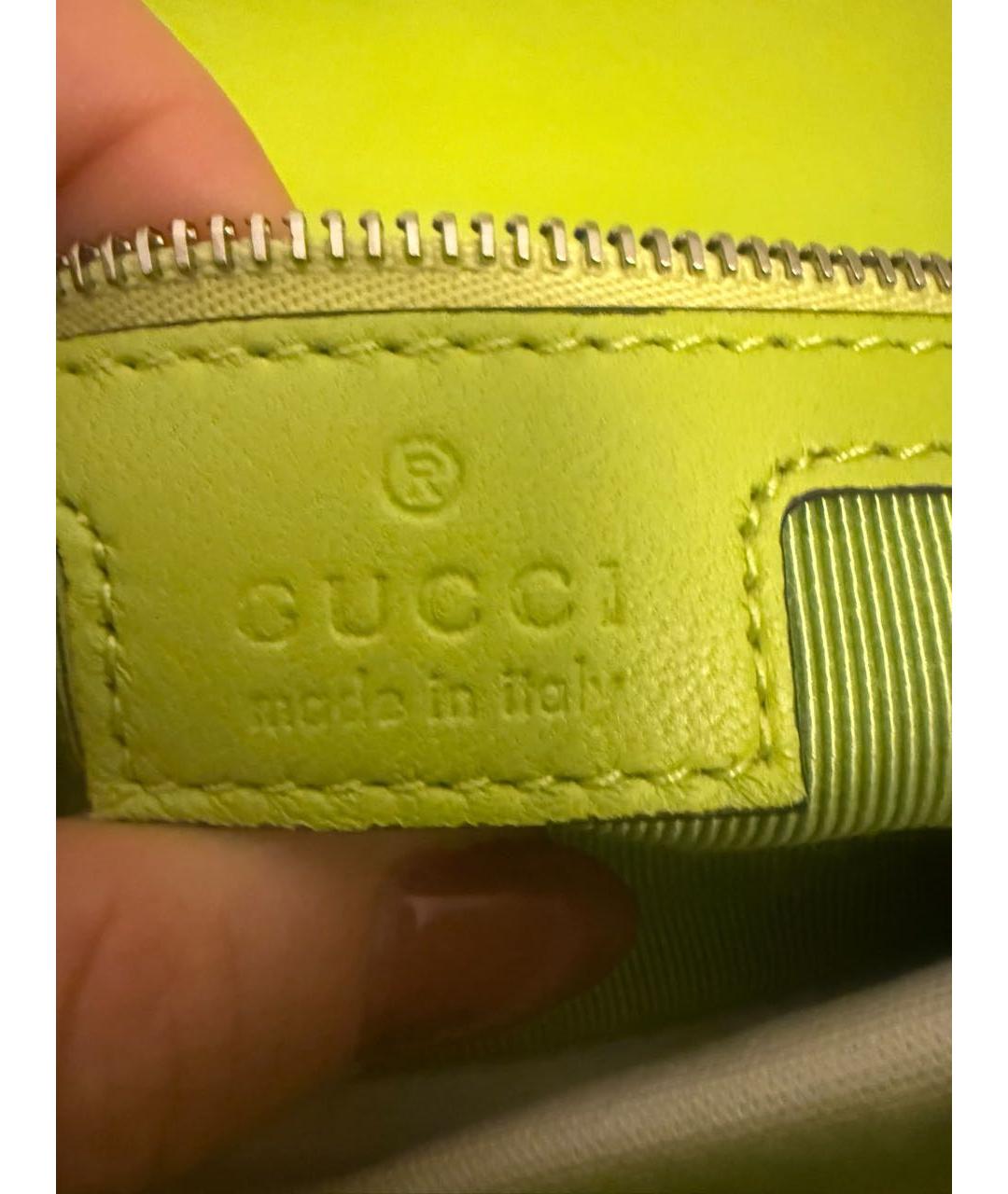 GUCCI Салатовая кожаная сумка через плечо, фото 7