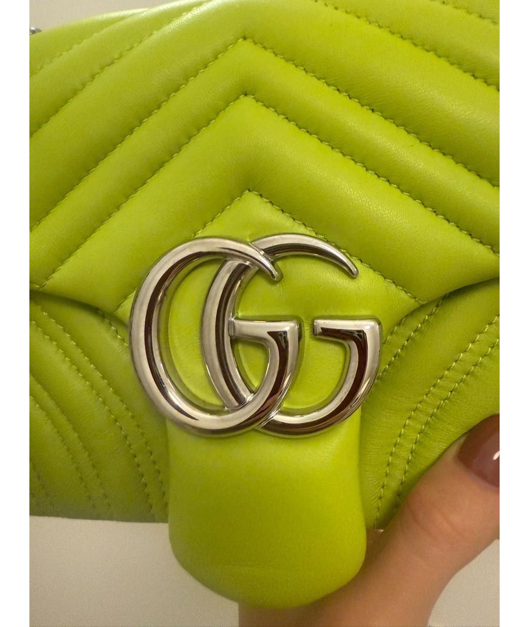 GUCCI Салатовая кожаная сумка через плечо, фото 3