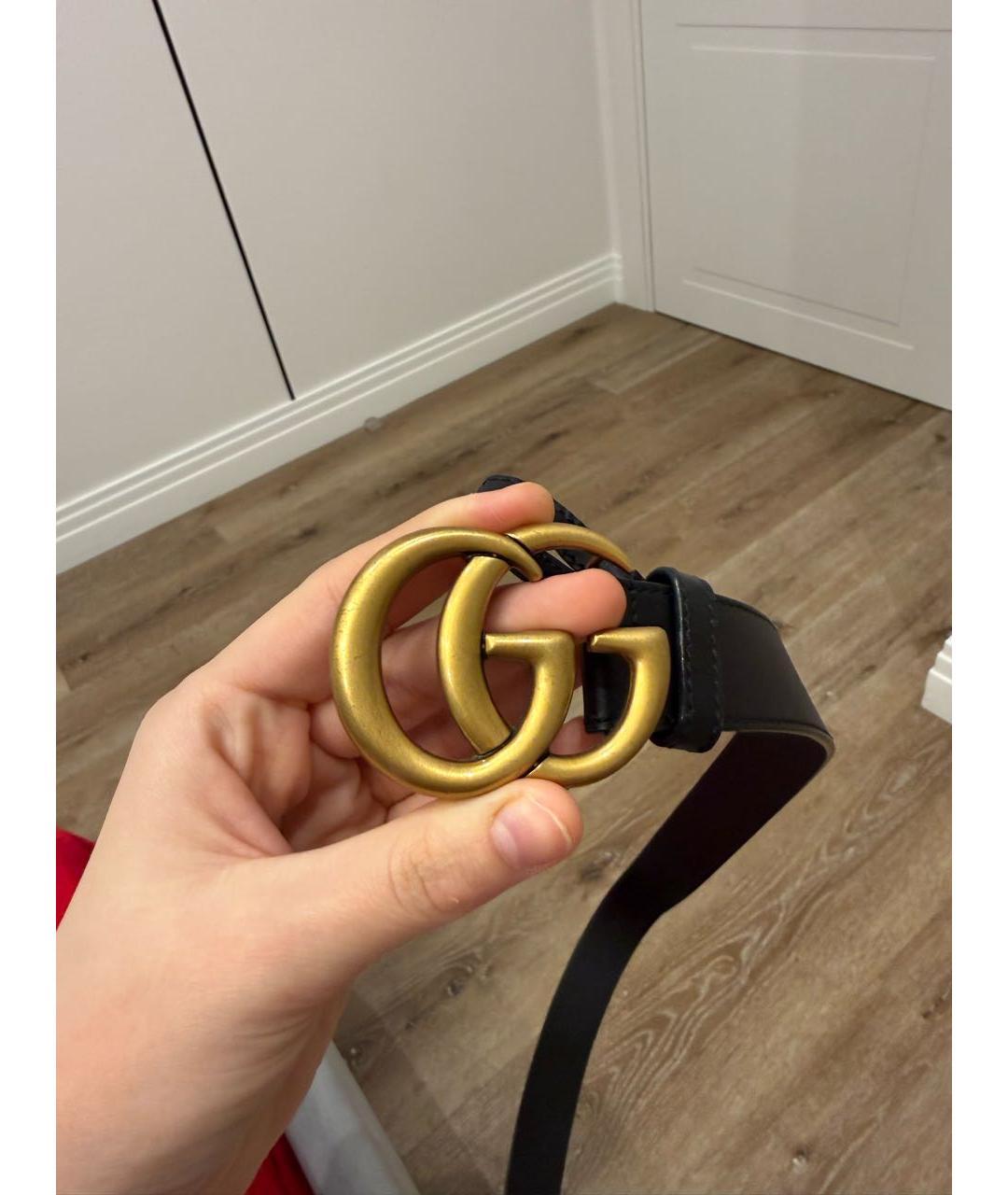 GUCCI Черный кожаный ремень, фото 3