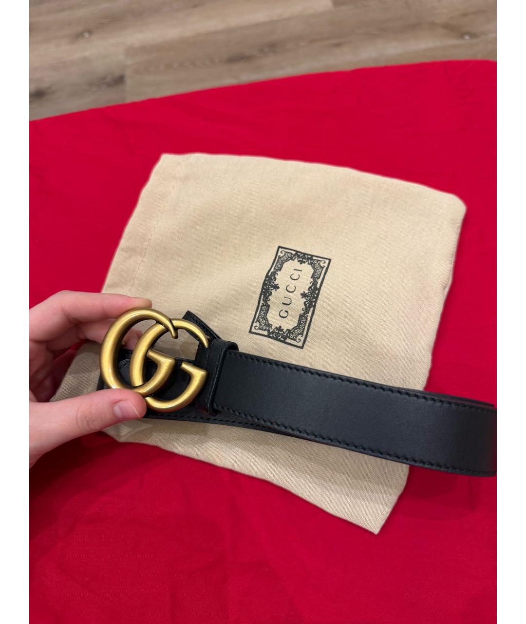 GUCCI Черный кожаный ремень, фото 2