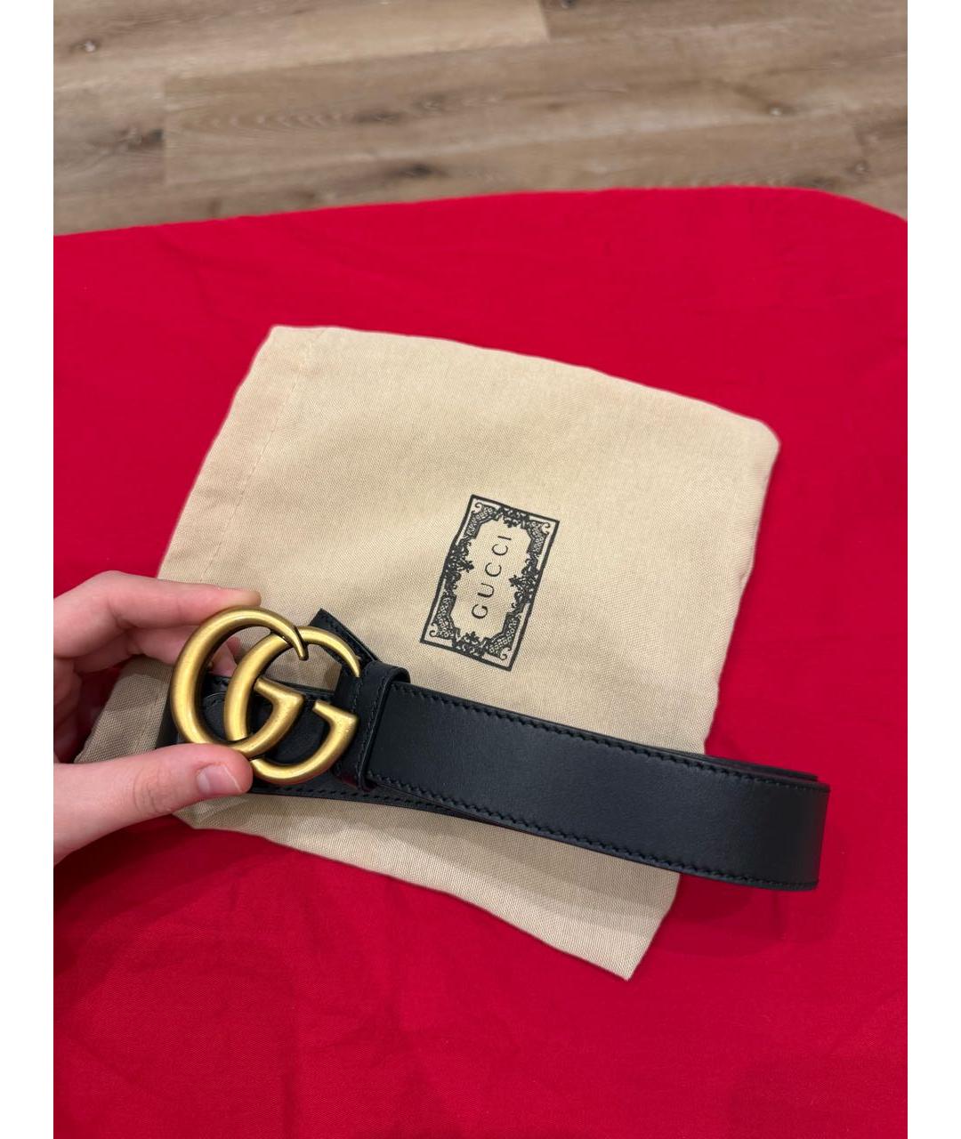 GUCCI Черный кожаный ремень, фото 4