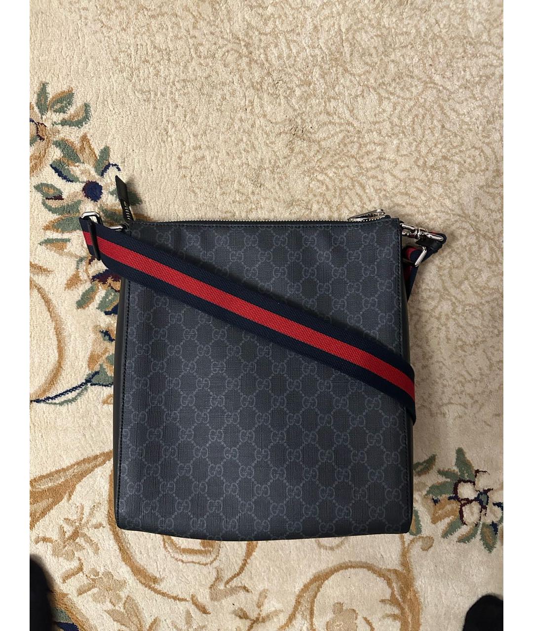 GUCCI Серая сумка на плечо из канвы, фото 3
