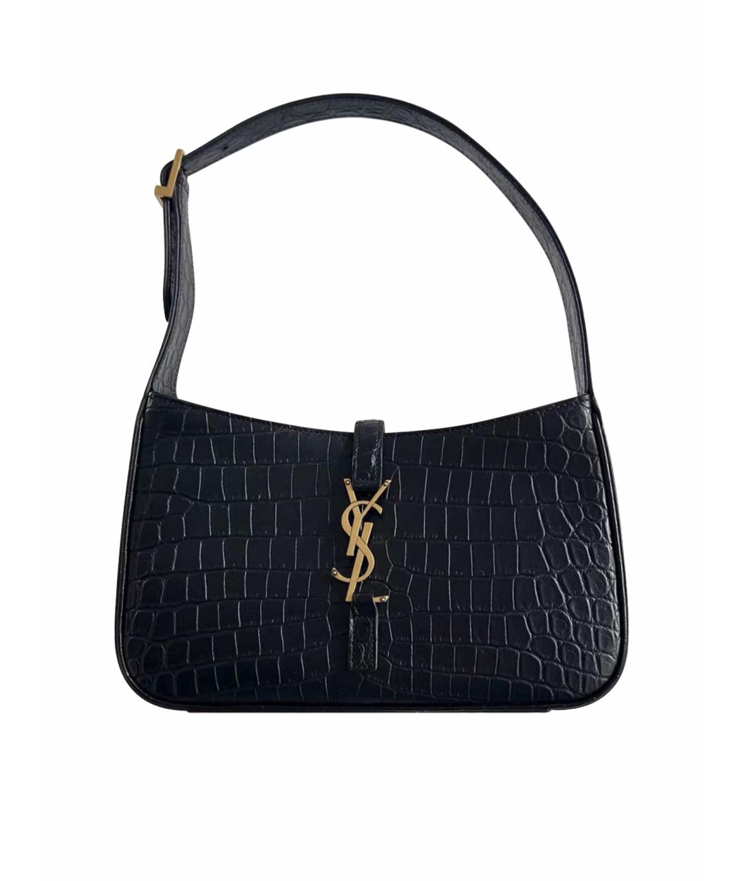 SAINT LAURENT Черная кожаная сумка с короткими ручками, фото 1