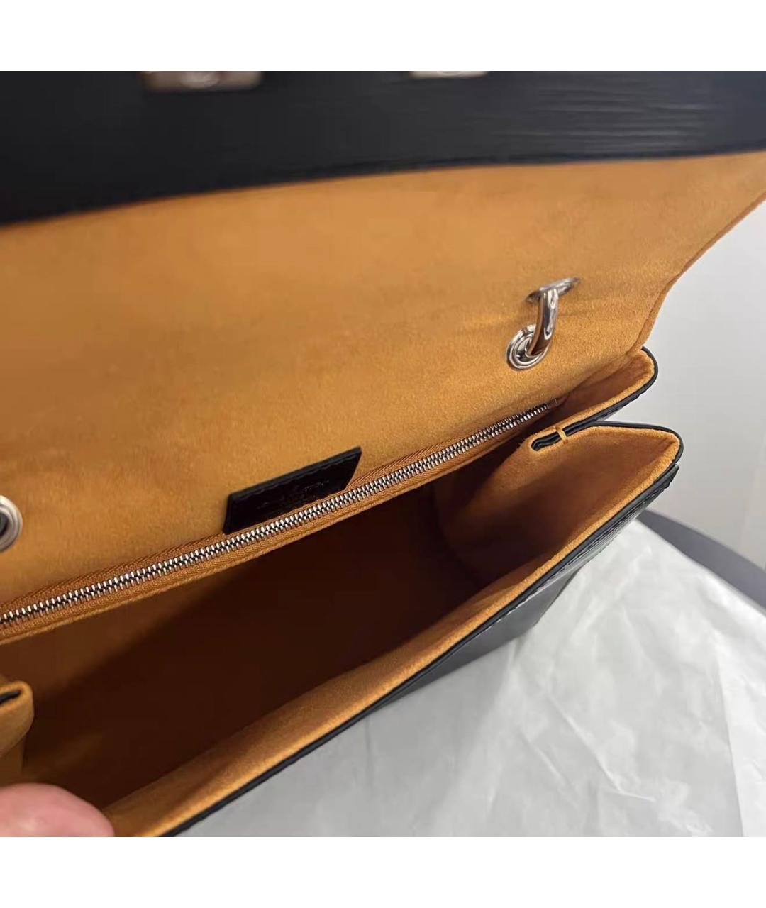 LOUIS VUITTON Черная кожаная сумка тоут, фото 6
