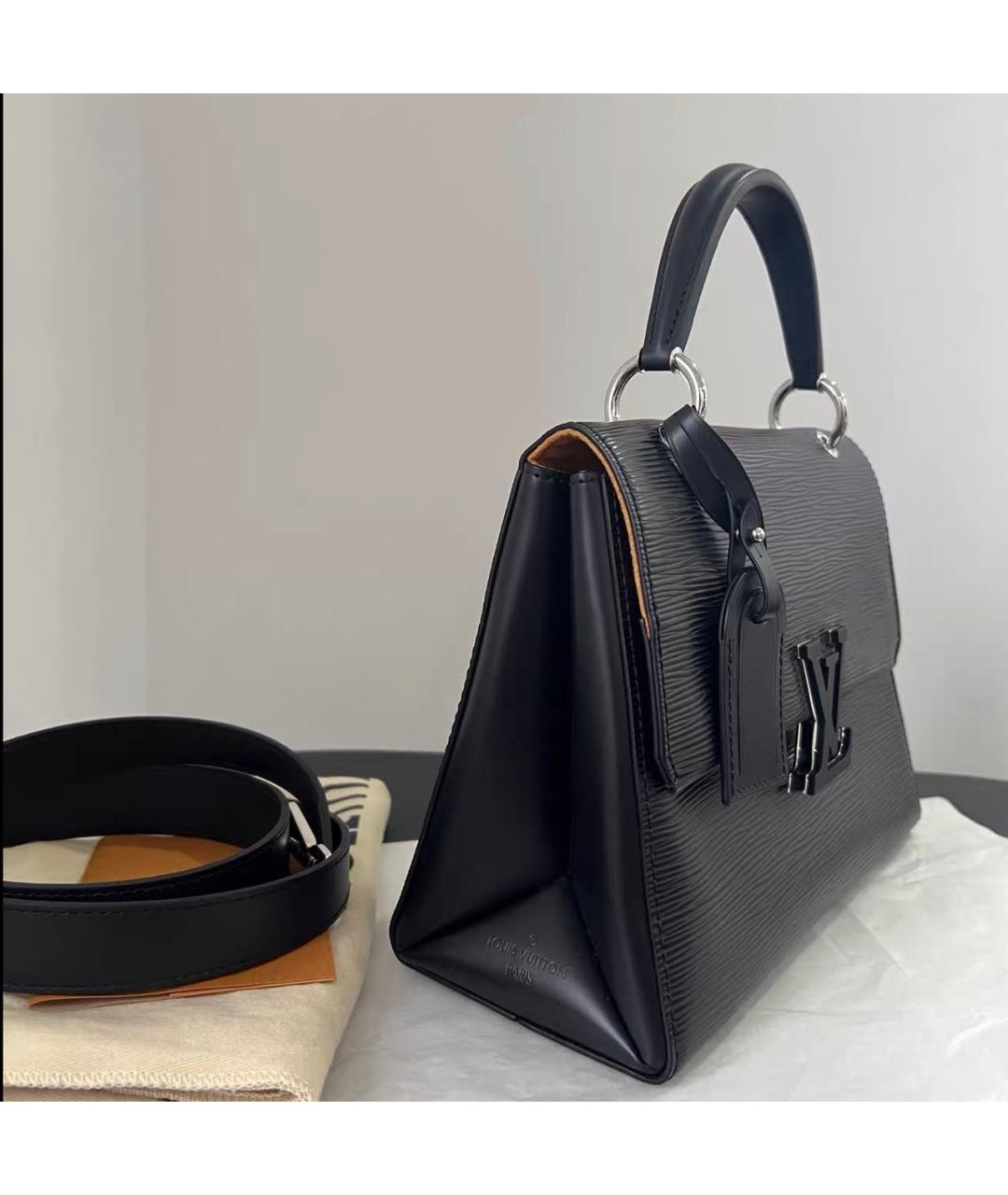 LOUIS VUITTON Черная кожаная сумка тоут, фото 4