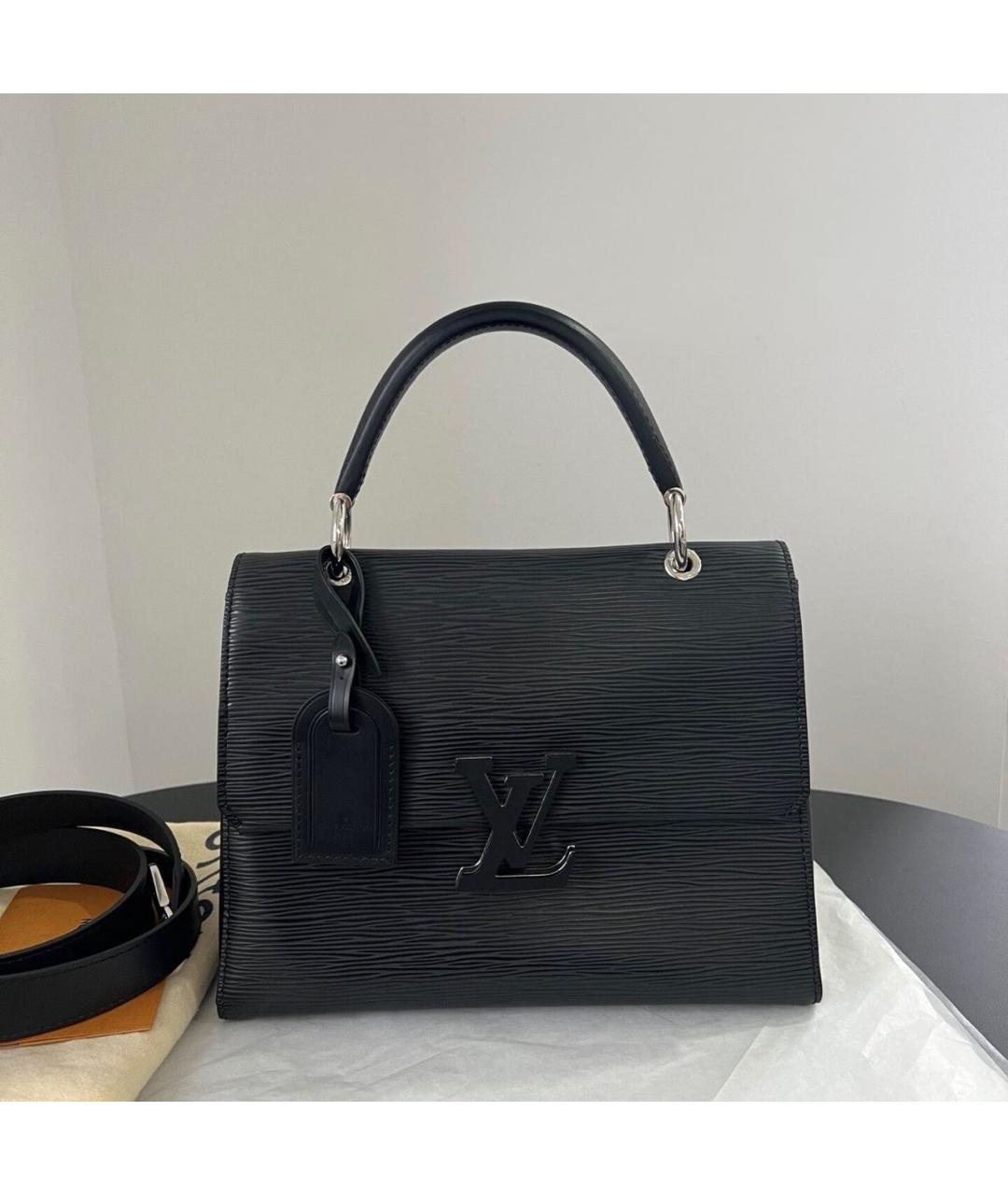 LOUIS VUITTON Черная кожаная сумка тоут, фото 9