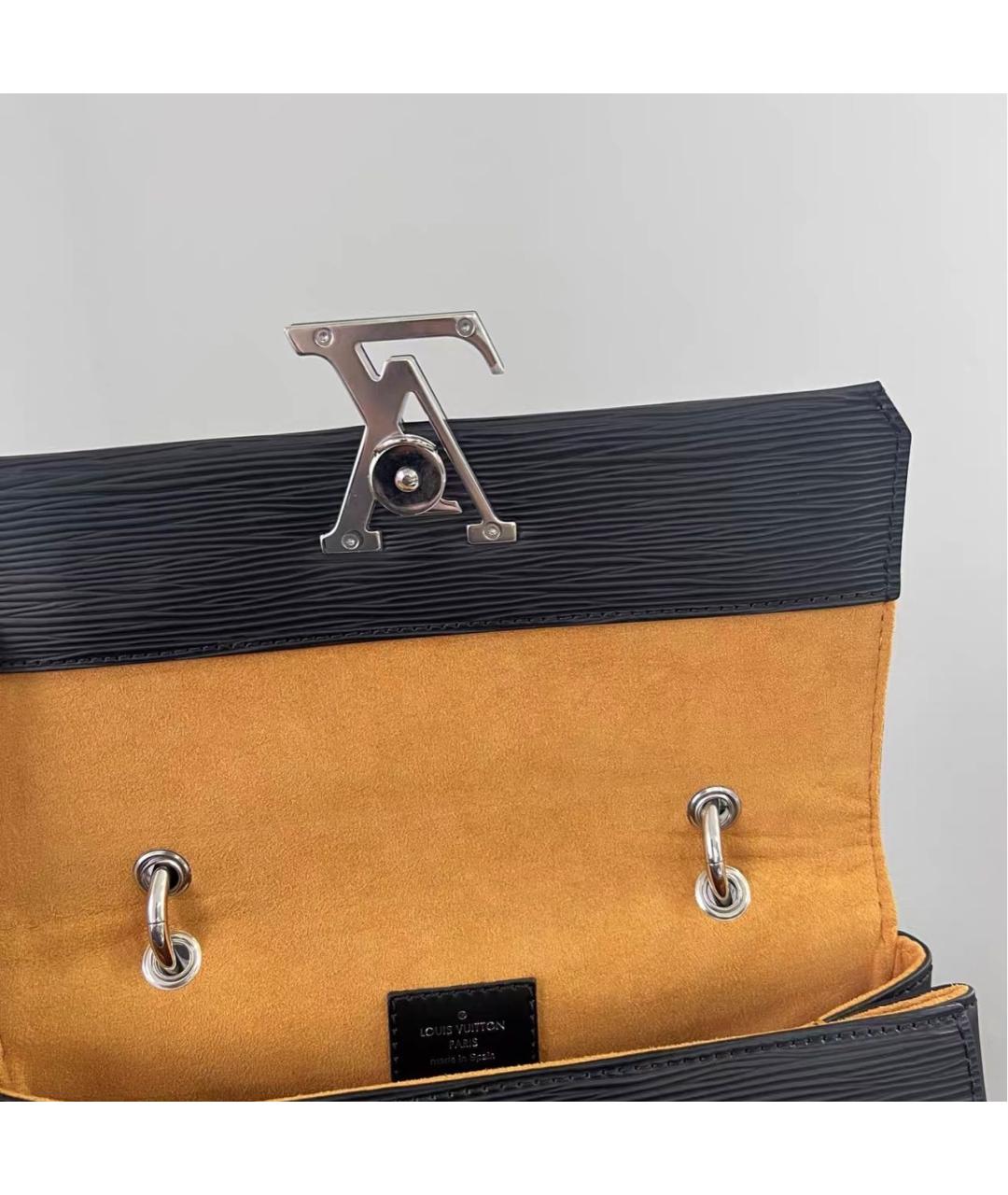 LOUIS VUITTON Черная кожаная сумка тоут, фото 5