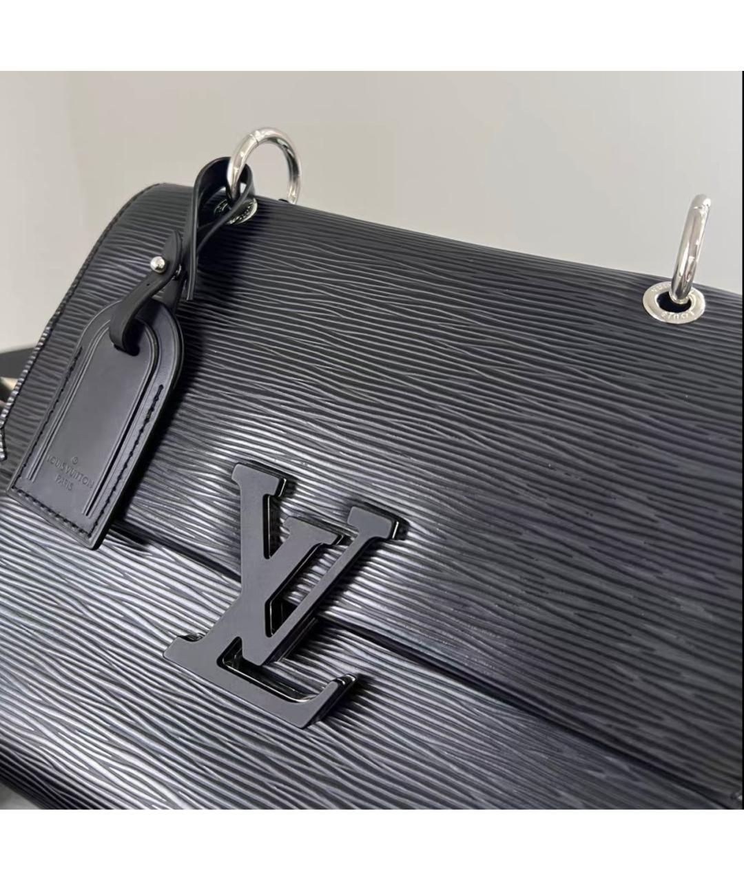 LOUIS VUITTON Черная кожаная сумка тоут, фото 7