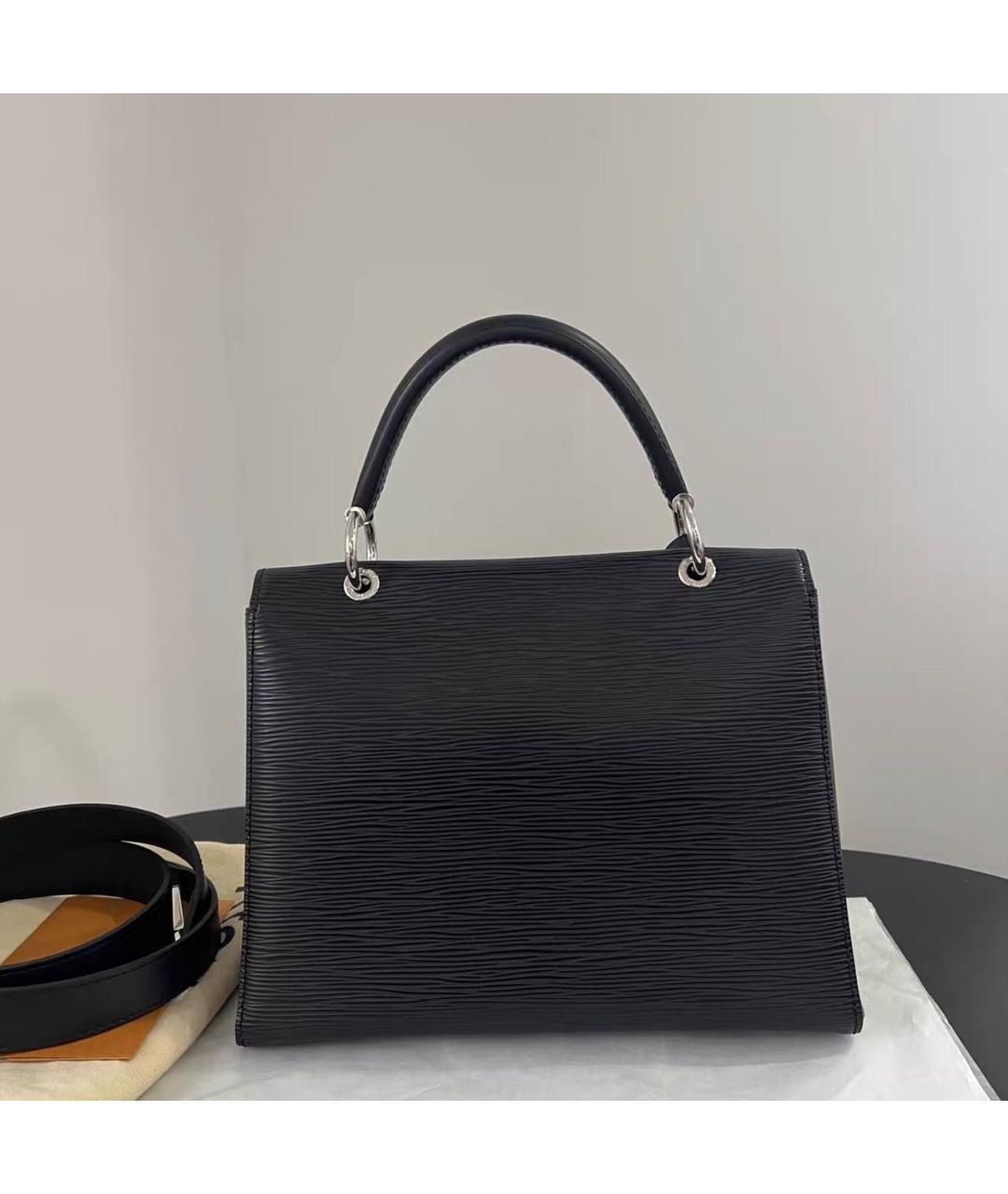 LOUIS VUITTON Черная кожаная сумка тоут, фото 2