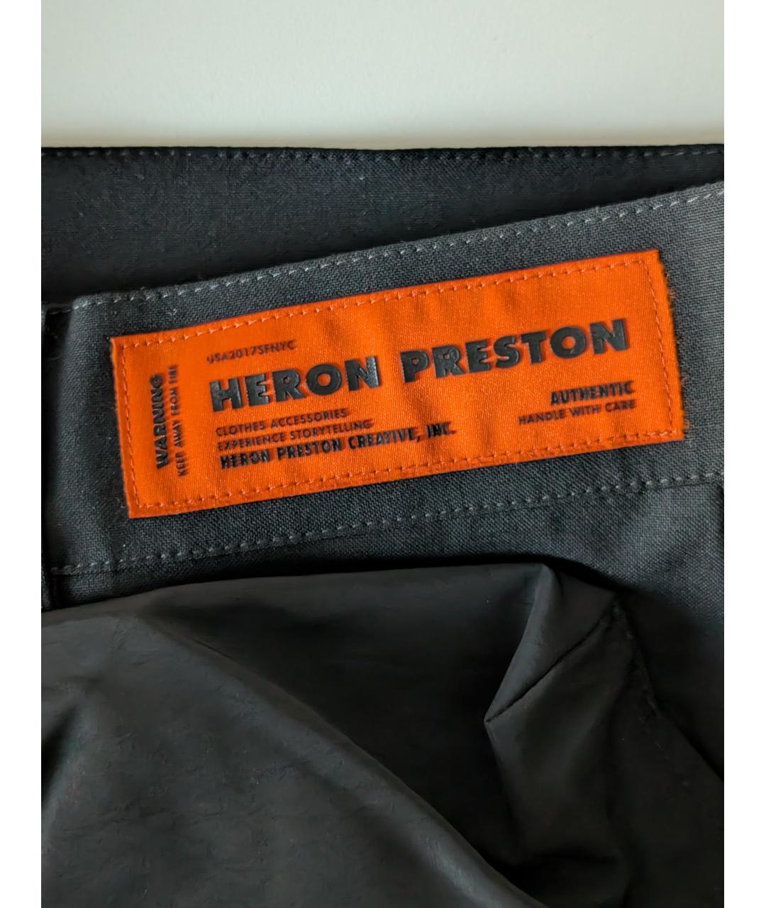 HERON PRESTON Черные шерстяные повседневные брюки, фото 5