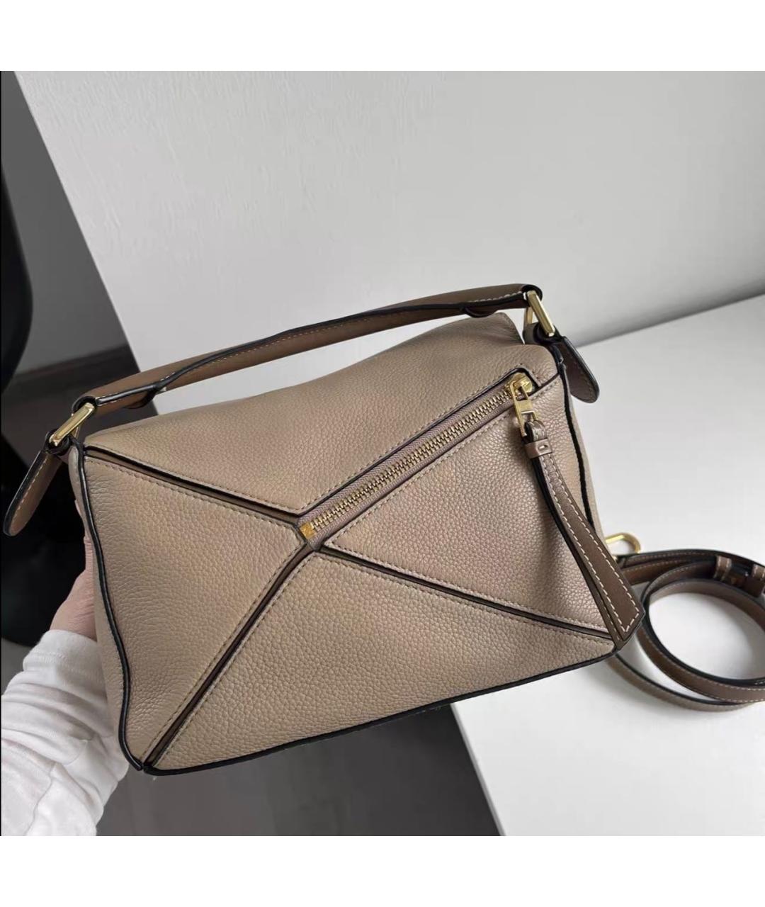 LOEWE Бежевая кожаная сумка через плечо, фото 2