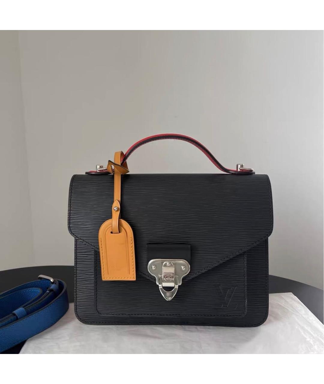 LOUIS VUITTON Черная кожаная сумка через плечо, фото 9