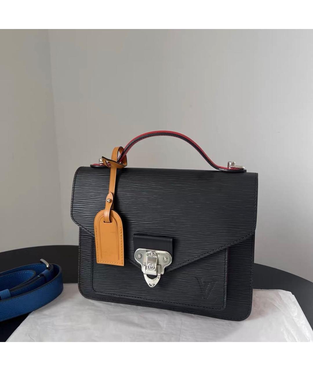 LOUIS VUITTON Черная кожаная сумка через плечо, фото 3