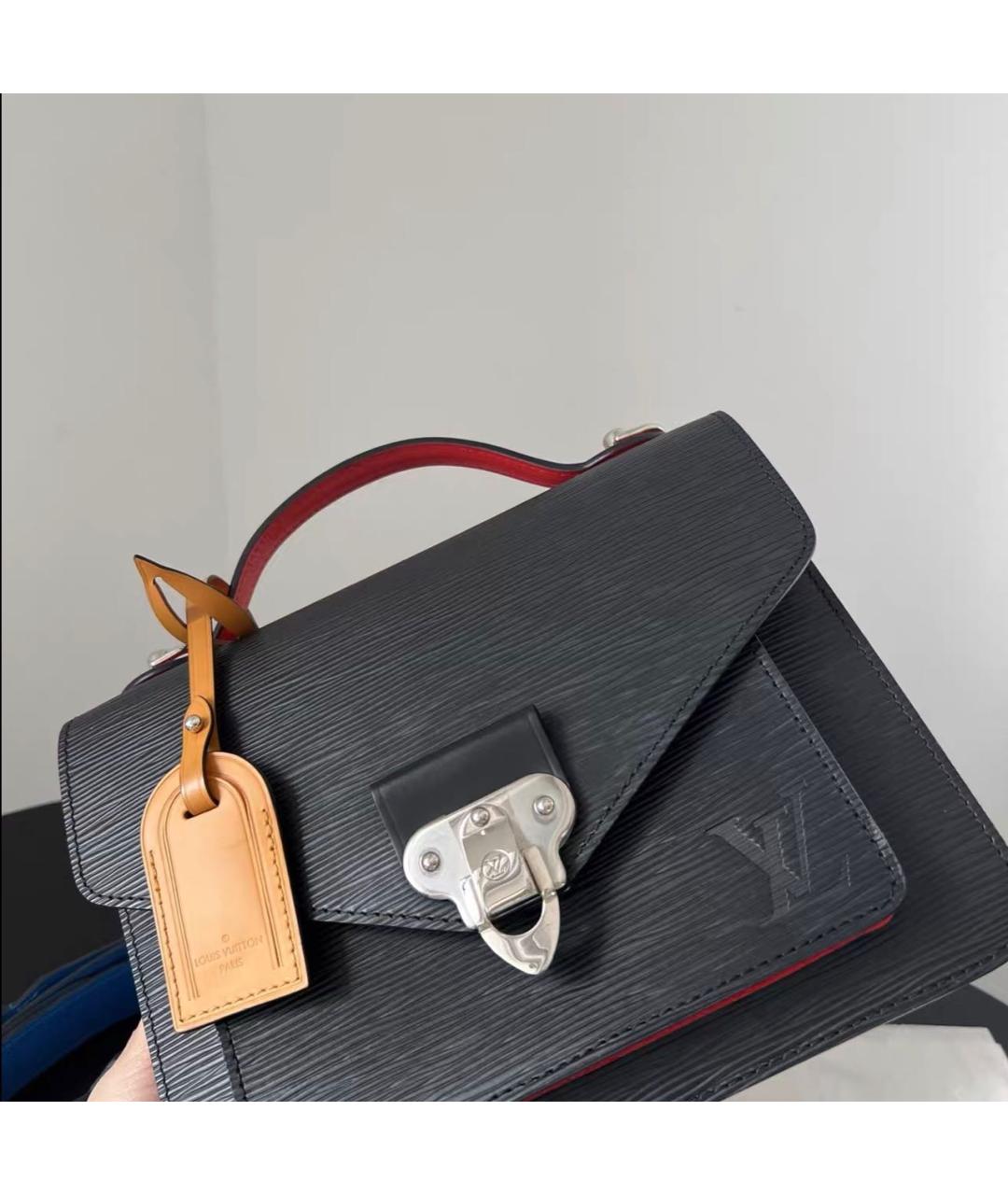 LOUIS VUITTON Черная кожаная сумка через плечо, фото 4