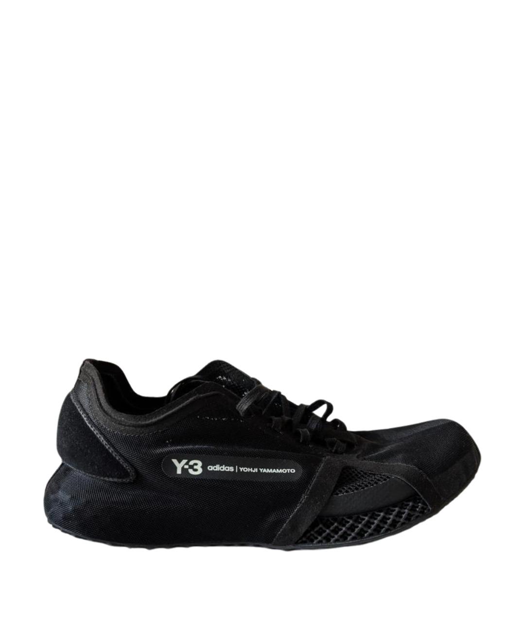 Y-3 Черные синтетические низкие кроссовки / кеды, фото 1