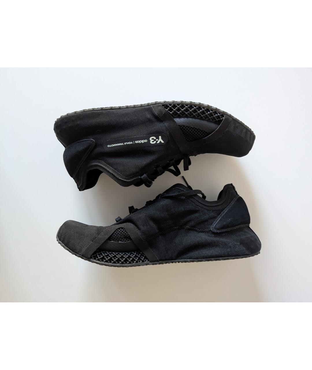 Y-3 Черные синтетические низкие кроссовки / кеды, фото 5