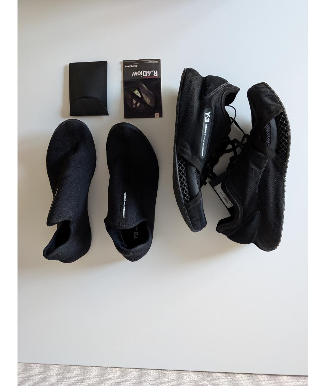Y-3 Черные синтетические низкие кроссовки / кеды, фото 9