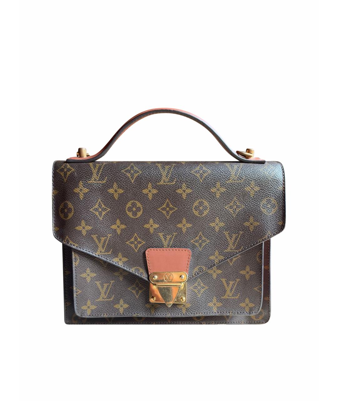 LOUIS VUITTON Коричневая сумка с короткими ручками из канвы, фото 1