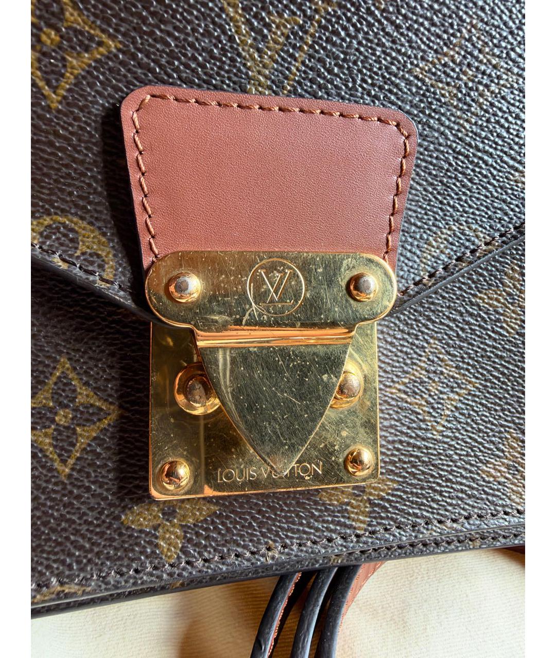 LOUIS VUITTON Коричневая сумка с короткими ручками из канвы, фото 6