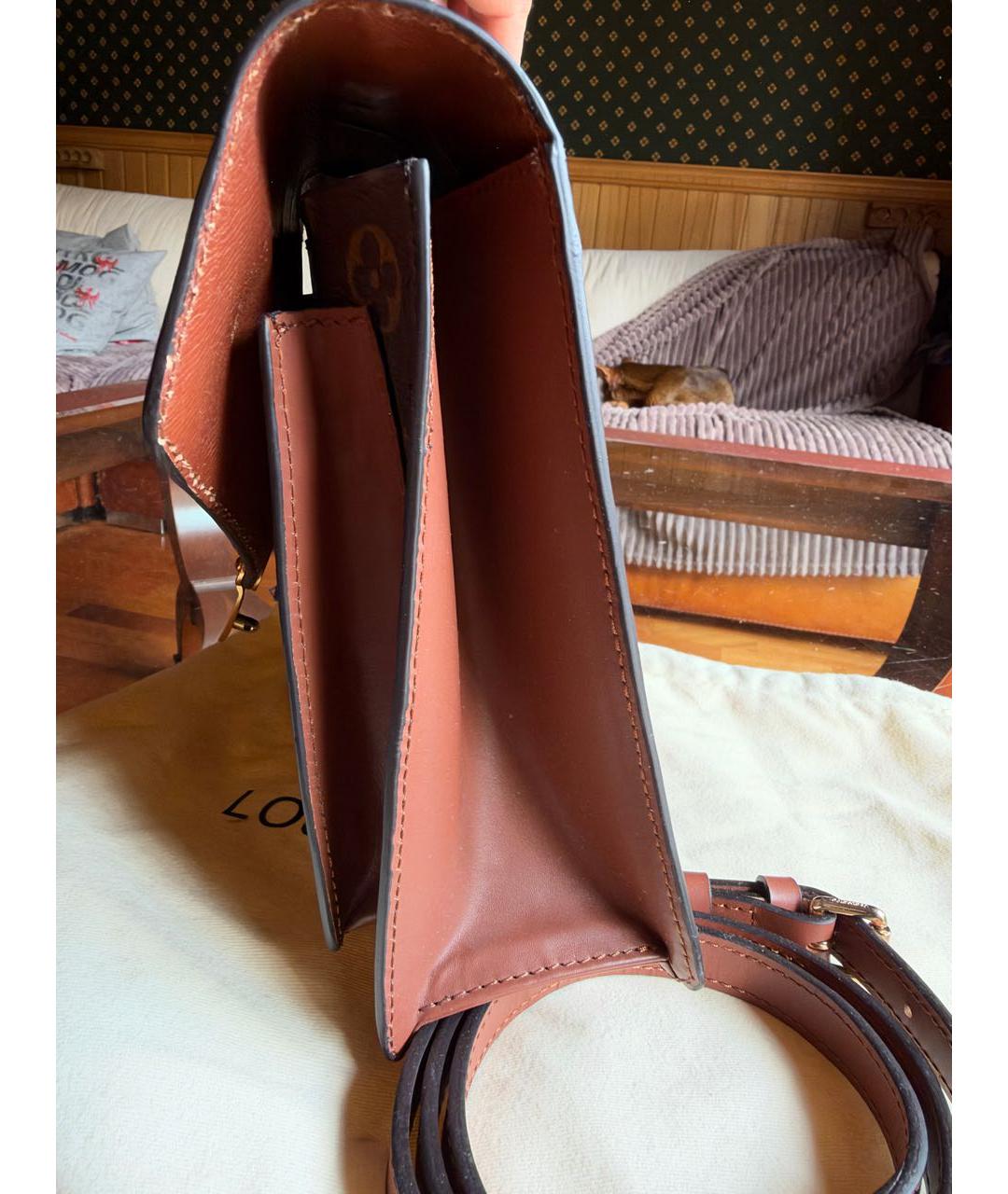 LOUIS VUITTON Коричневая сумка с короткими ручками из канвы, фото 3