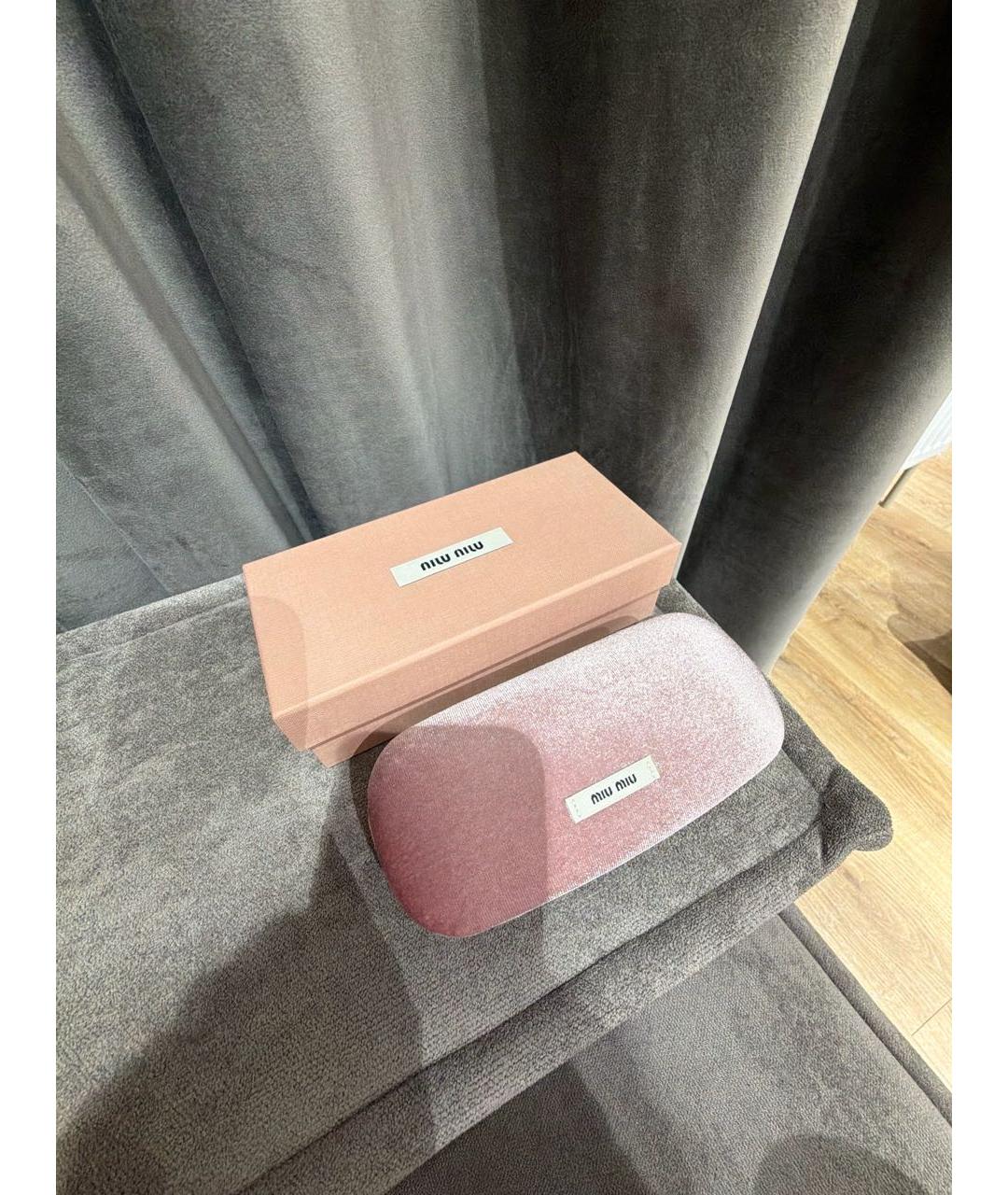 MIU MIU Прозрачные пластиковые солнцезащитные очки, фото 4