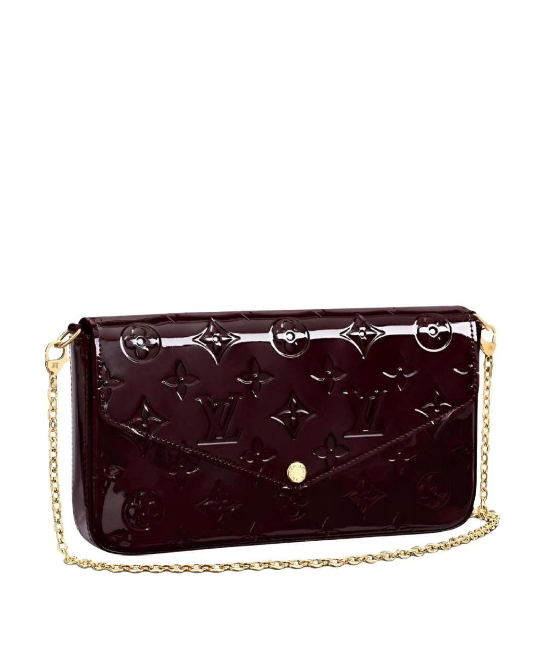 LOUIS VUITTON Бордовая кожаная сумка через плечо, фото 1