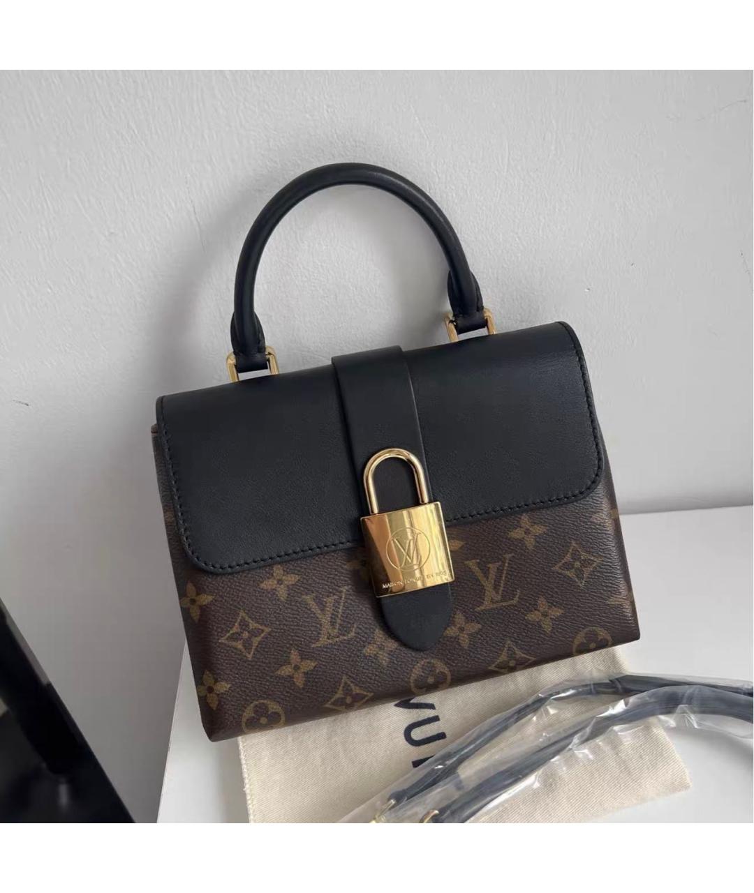 LOUIS VUITTON Черная кожаная сумка через плечо, фото 8