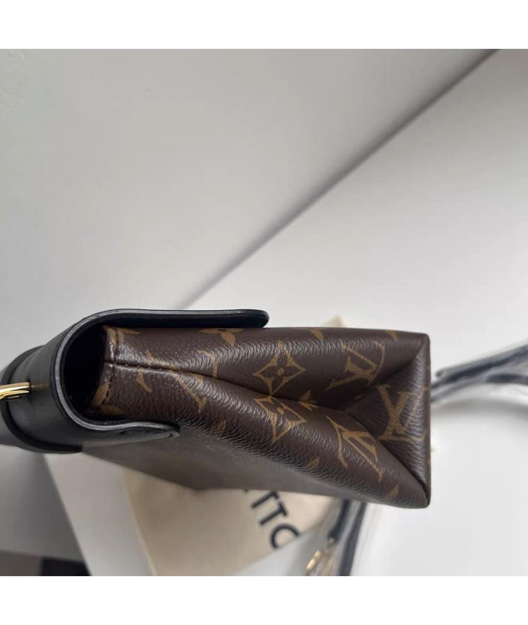 LOUIS VUITTON Черная кожаная сумка через плечо, фото 4