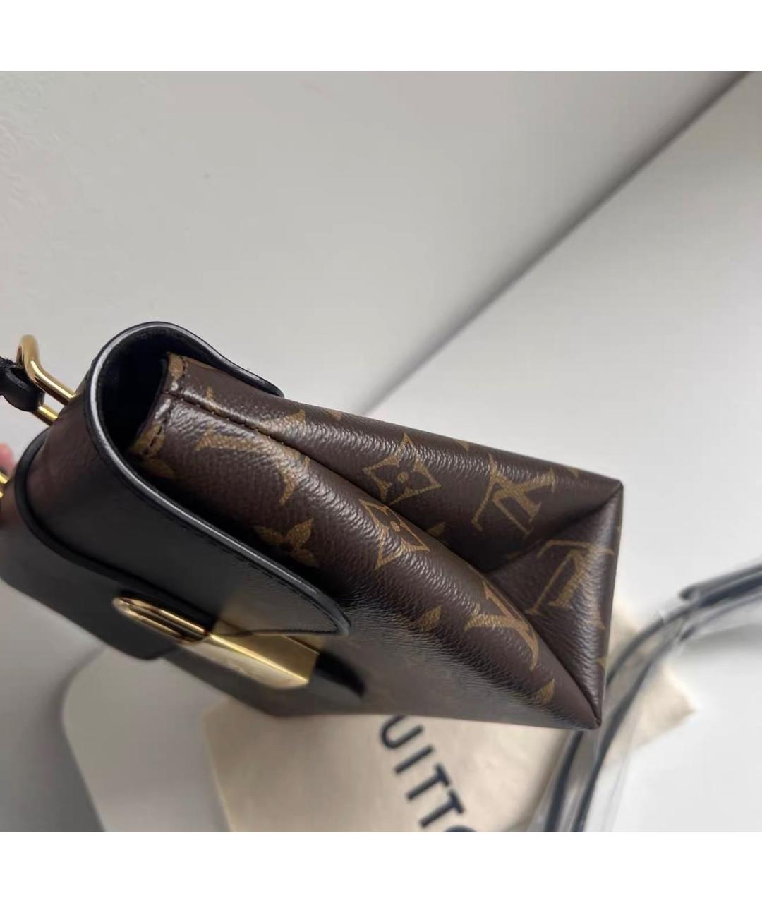 LOUIS VUITTON Черная кожаная сумка через плечо, фото 5