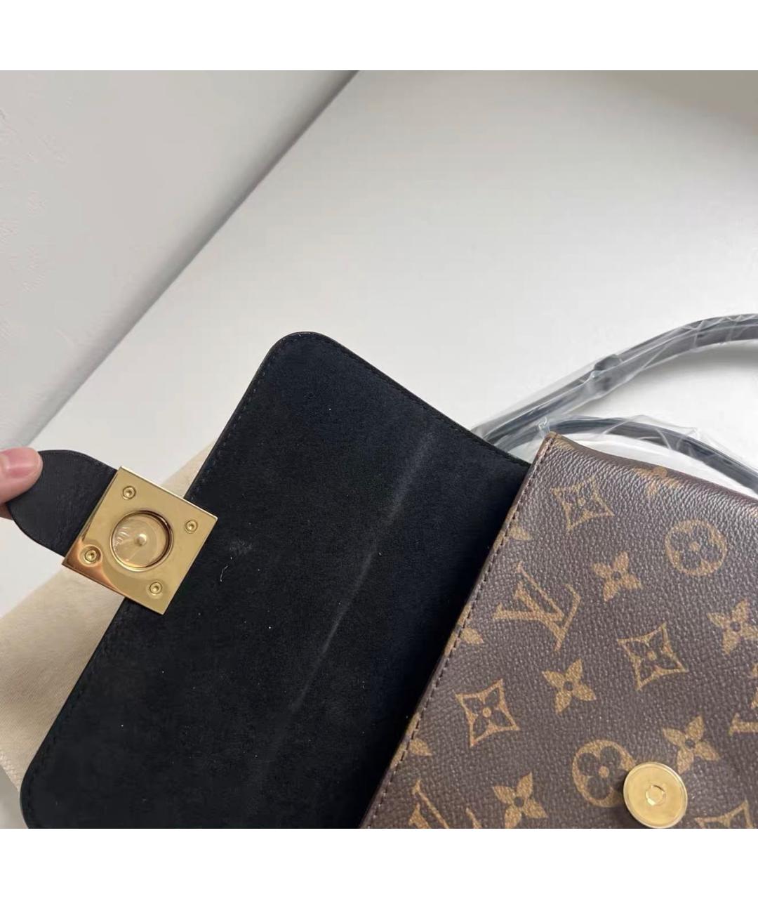 LOUIS VUITTON Черная кожаная сумка через плечо, фото 7