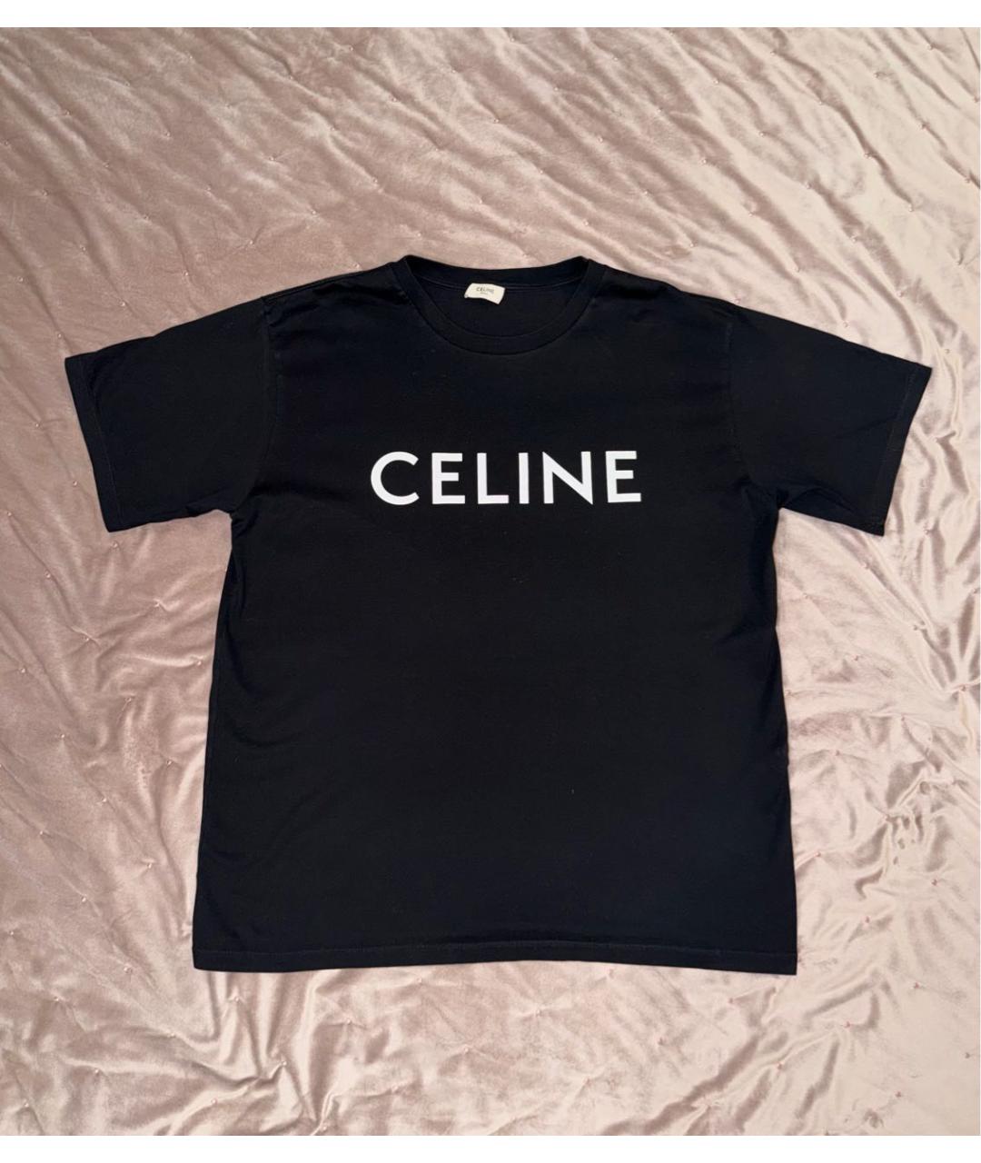 CELINE Черная хлопковая футболка, фото 6