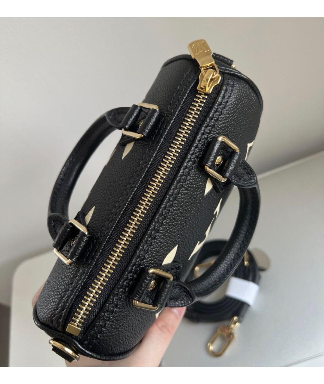 LOUIS VUITTON Черная кожаная сумка с короткими ручками, фото 7