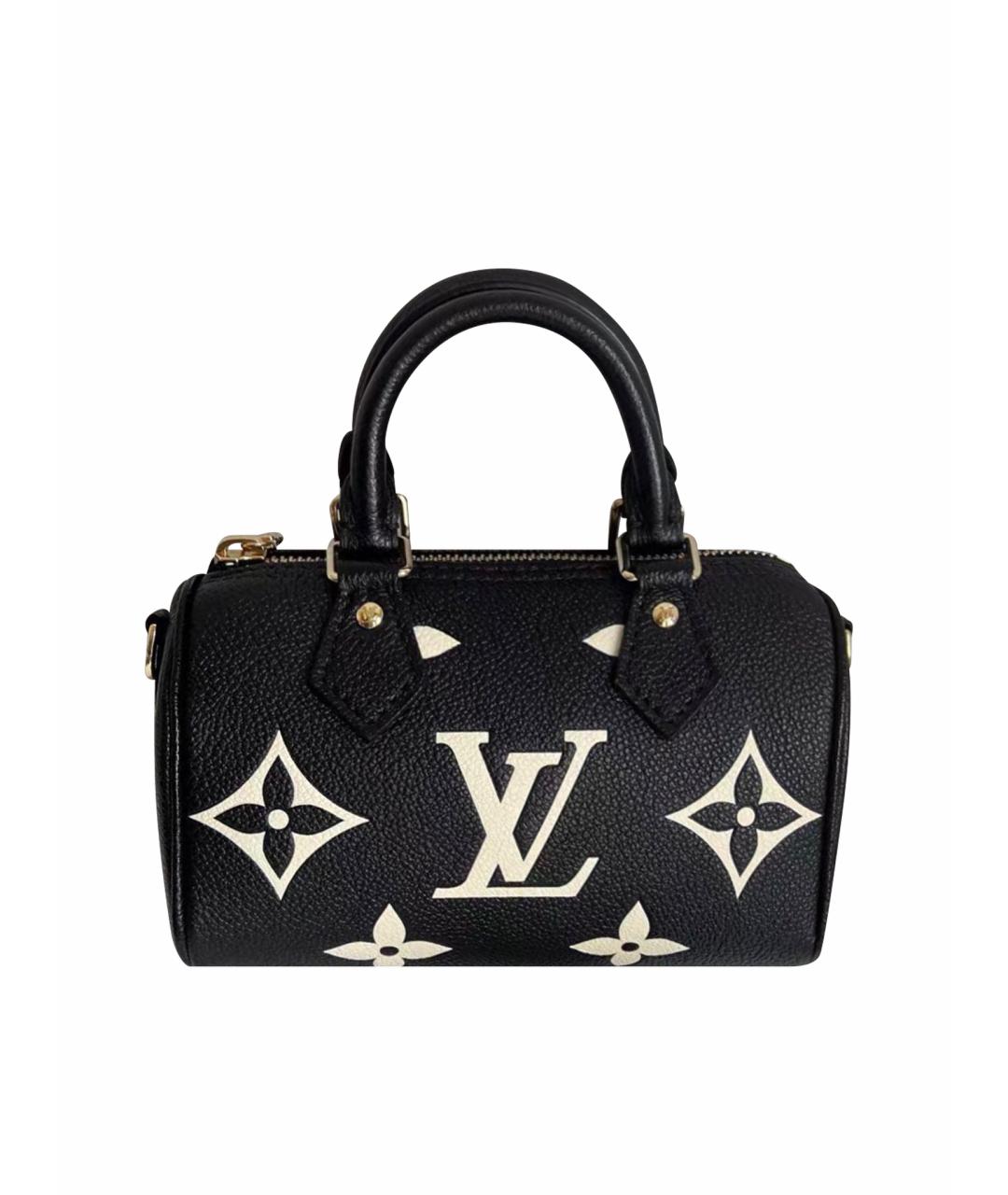 LOUIS VUITTON Черная кожаная сумка с короткими ручками, фото 1