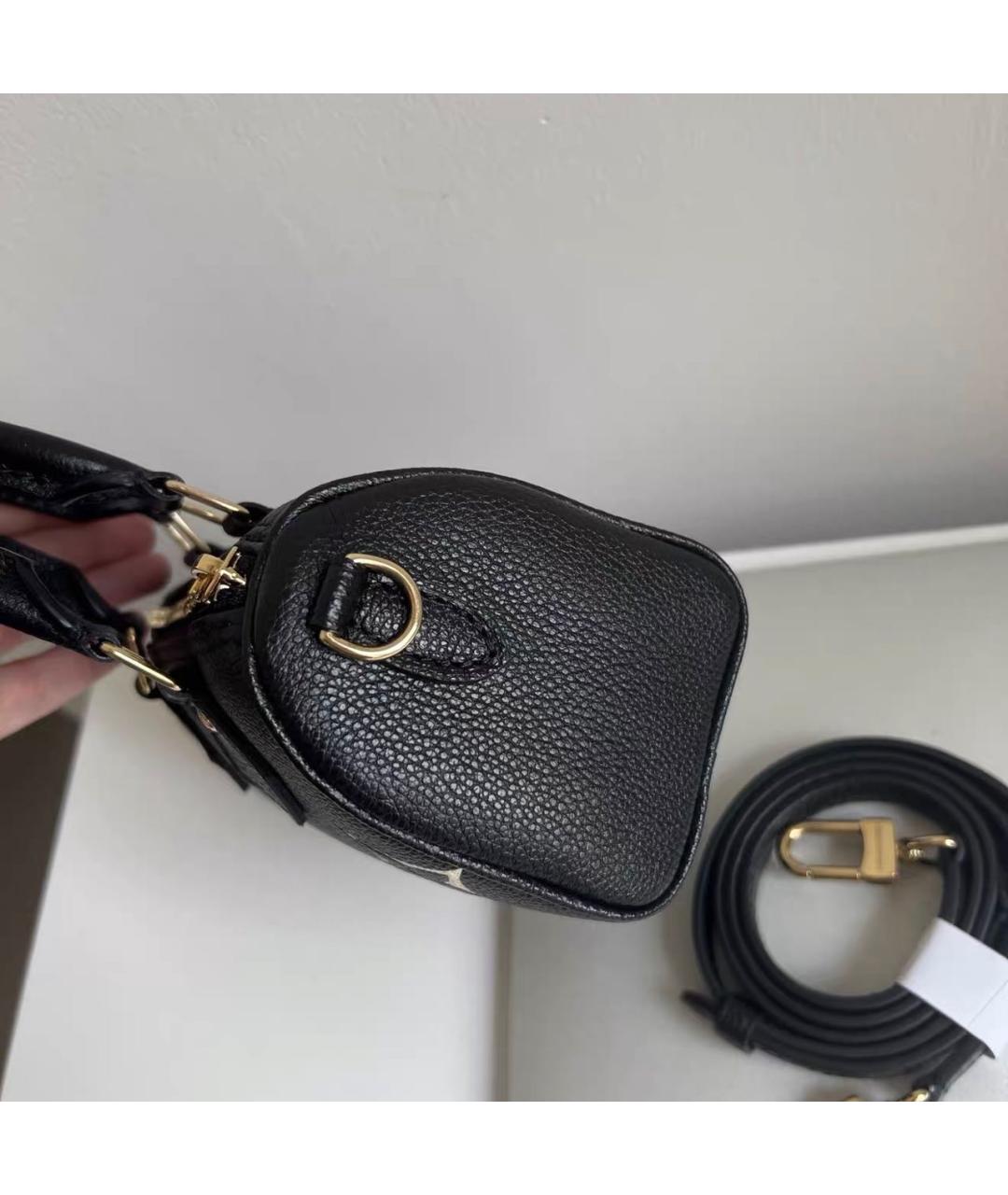LOUIS VUITTON Черная кожаная сумка с короткими ручками, фото 4