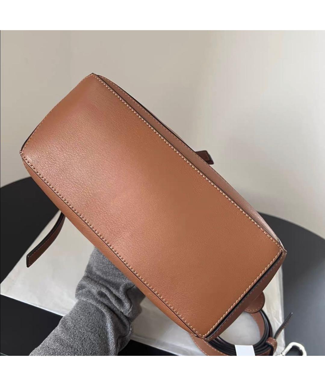LOEWE Коричневая кожаная сумка через плечо, фото 3