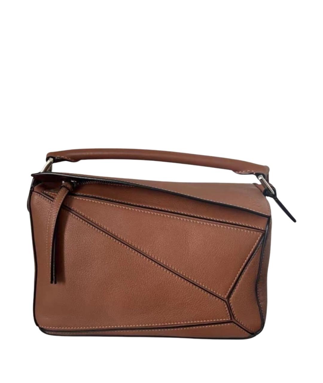 LOEWE Коричневая кожаная сумка через плечо, фото 1