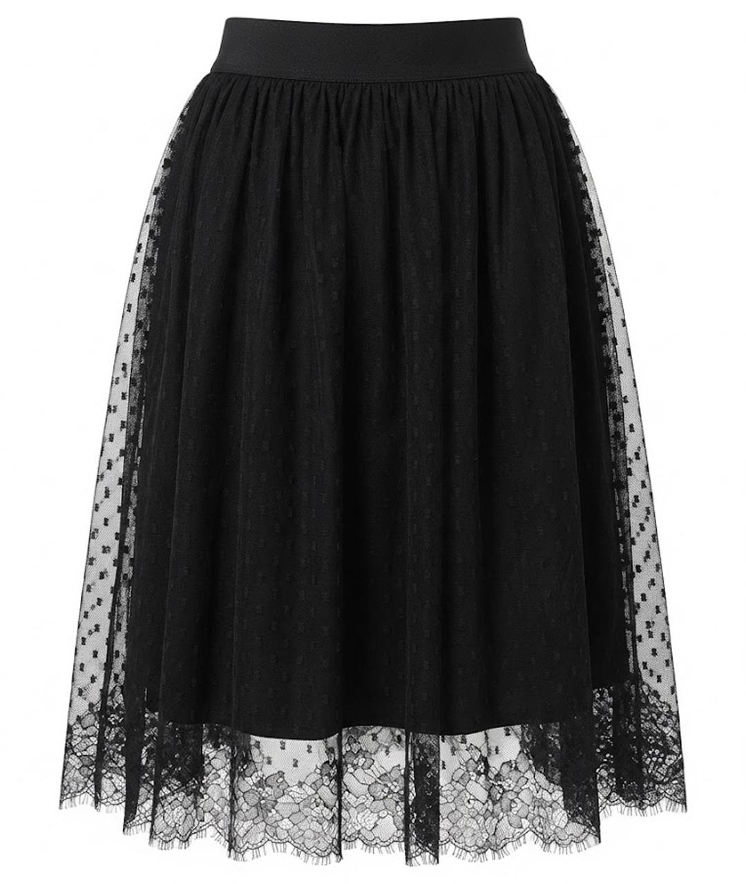 DOLCE&GABBANA Черная полиамидовая юбка миди, фото 1