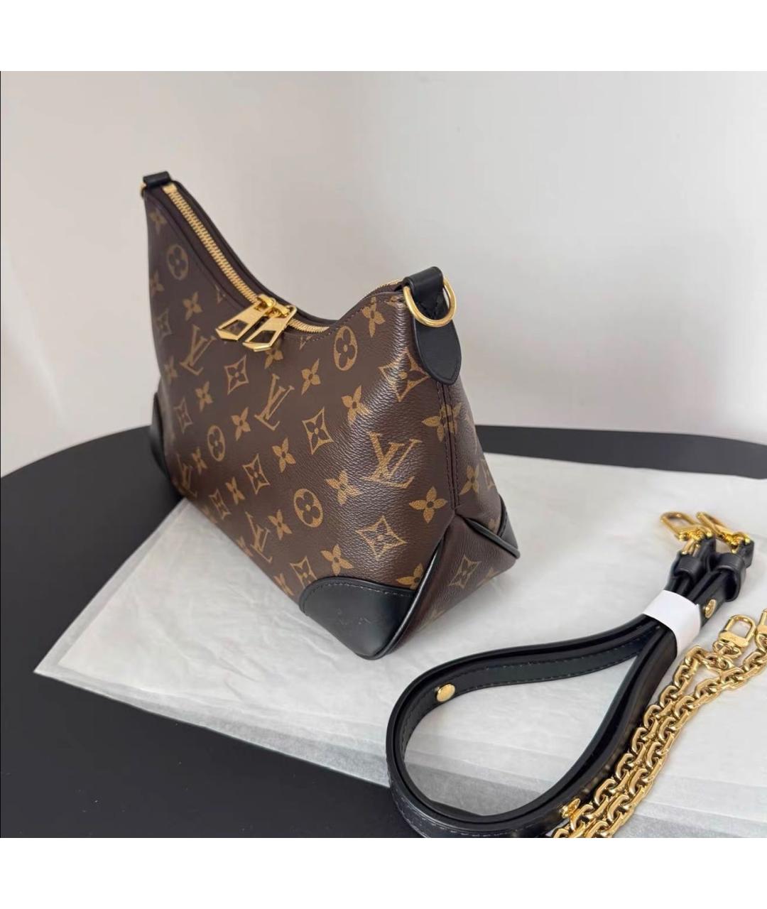 LOUIS VUITTON Коричневая кожаная сумка тоут, фото 7