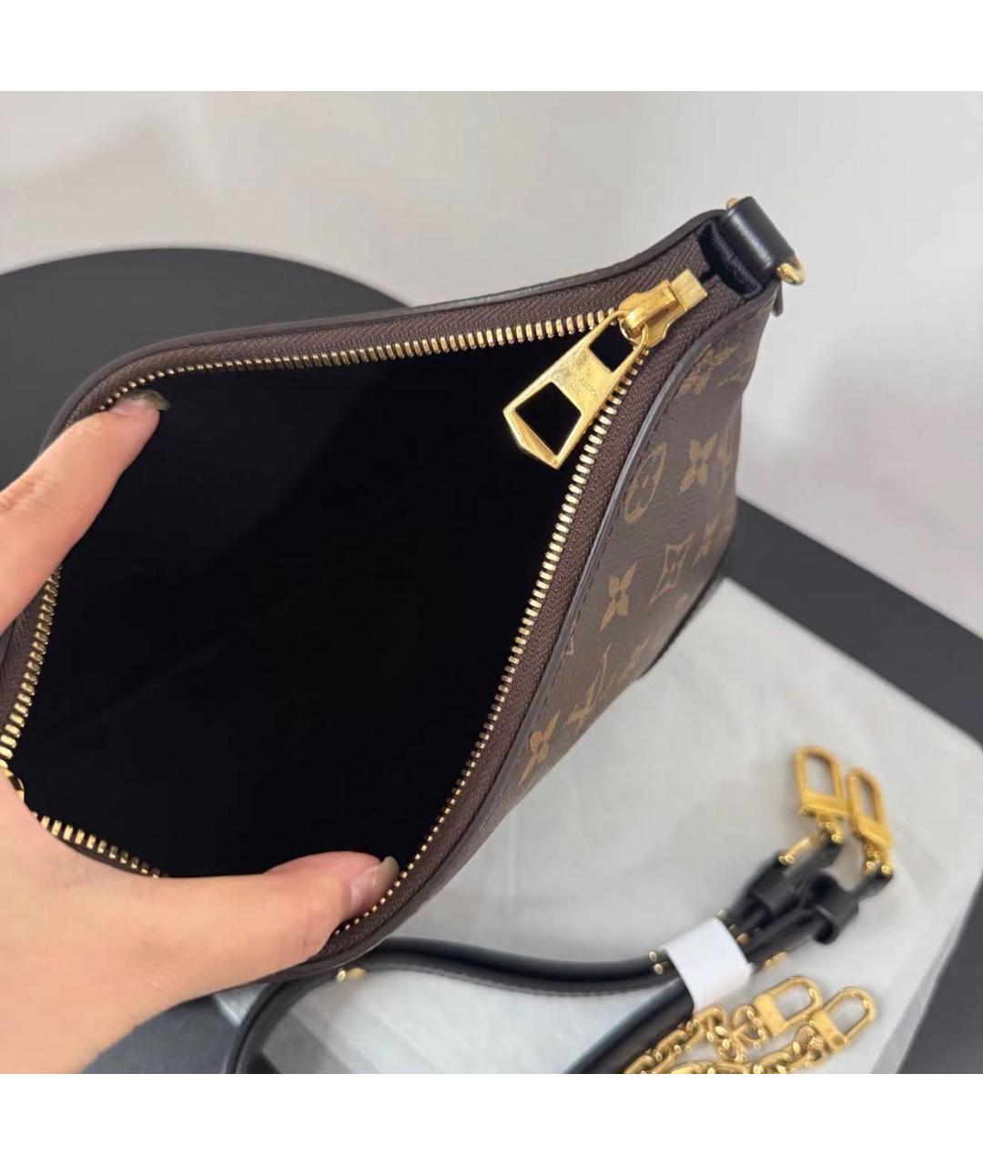 LOUIS VUITTON Коричневая кожаная сумка тоут, фото 8