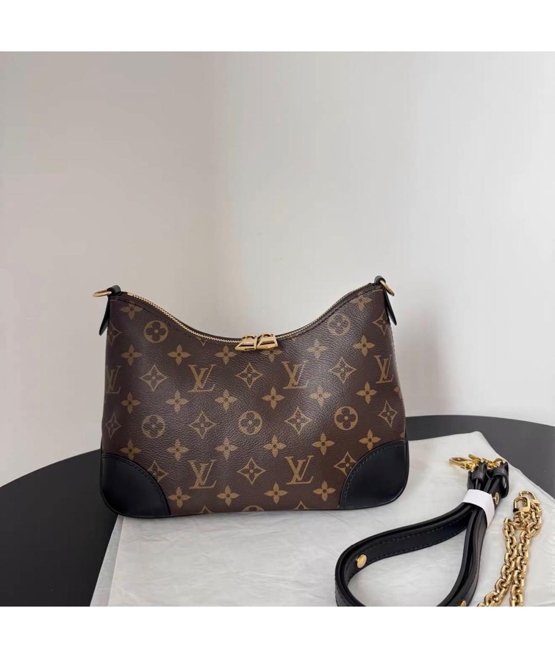 LOUIS VUITTON Коричневая кожаная сумка тоут, фото 9