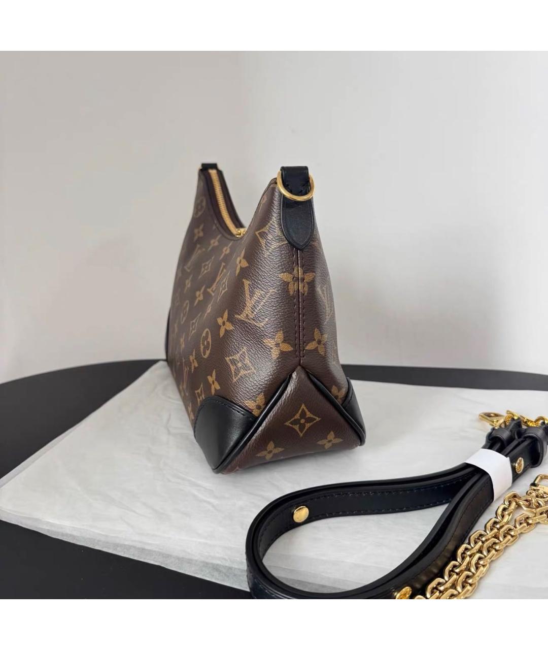 LOUIS VUITTON Коричневая кожаная сумка тоут, фото 6
