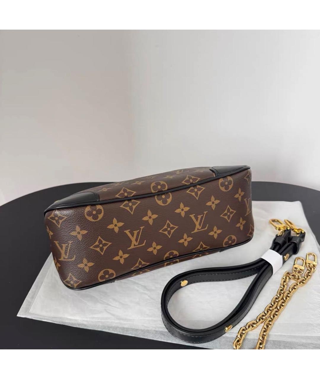 LOUIS VUITTON Коричневая кожаная сумка тоут, фото 5