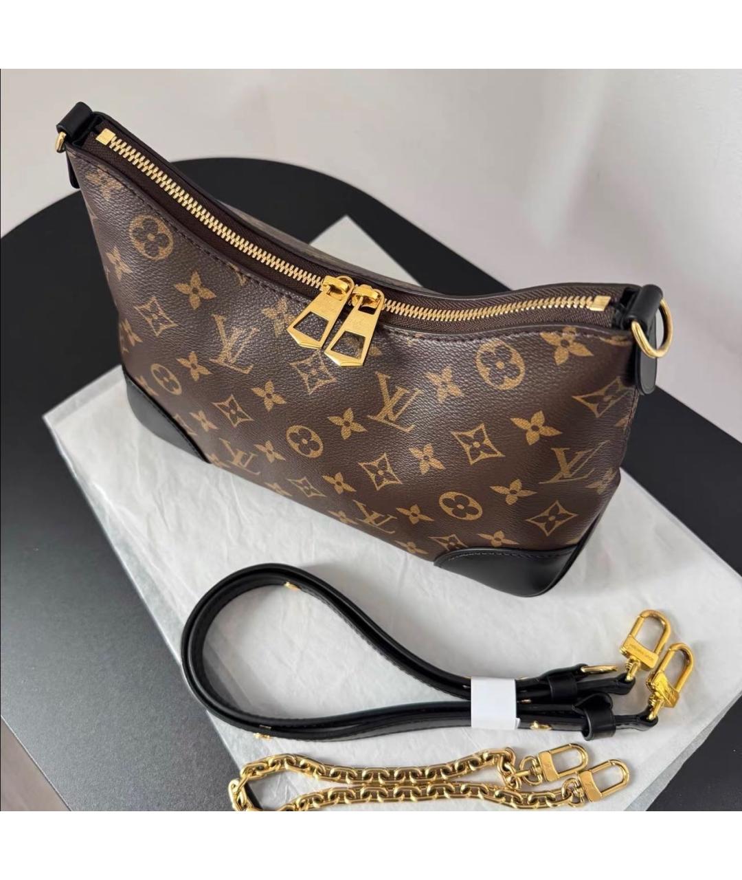 LOUIS VUITTON Коричневая кожаная сумка тоут, фото 3