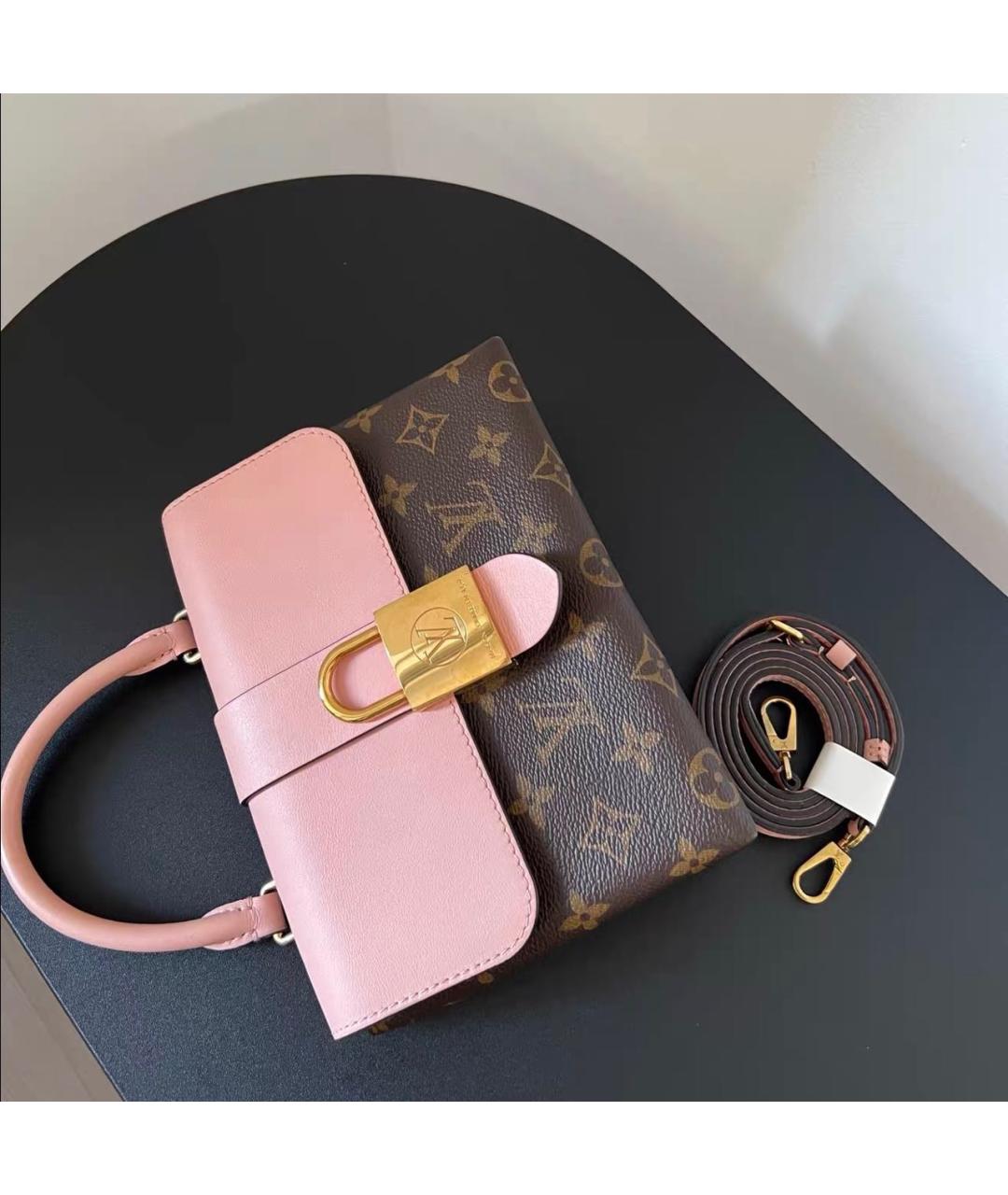 LOUIS VUITTON Розовая сумка с короткими ручками из канвы, фото 4