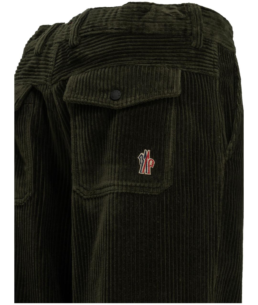 MONCLER GRENOBLE Хаки хлопковые повседневные брюки, фото 4