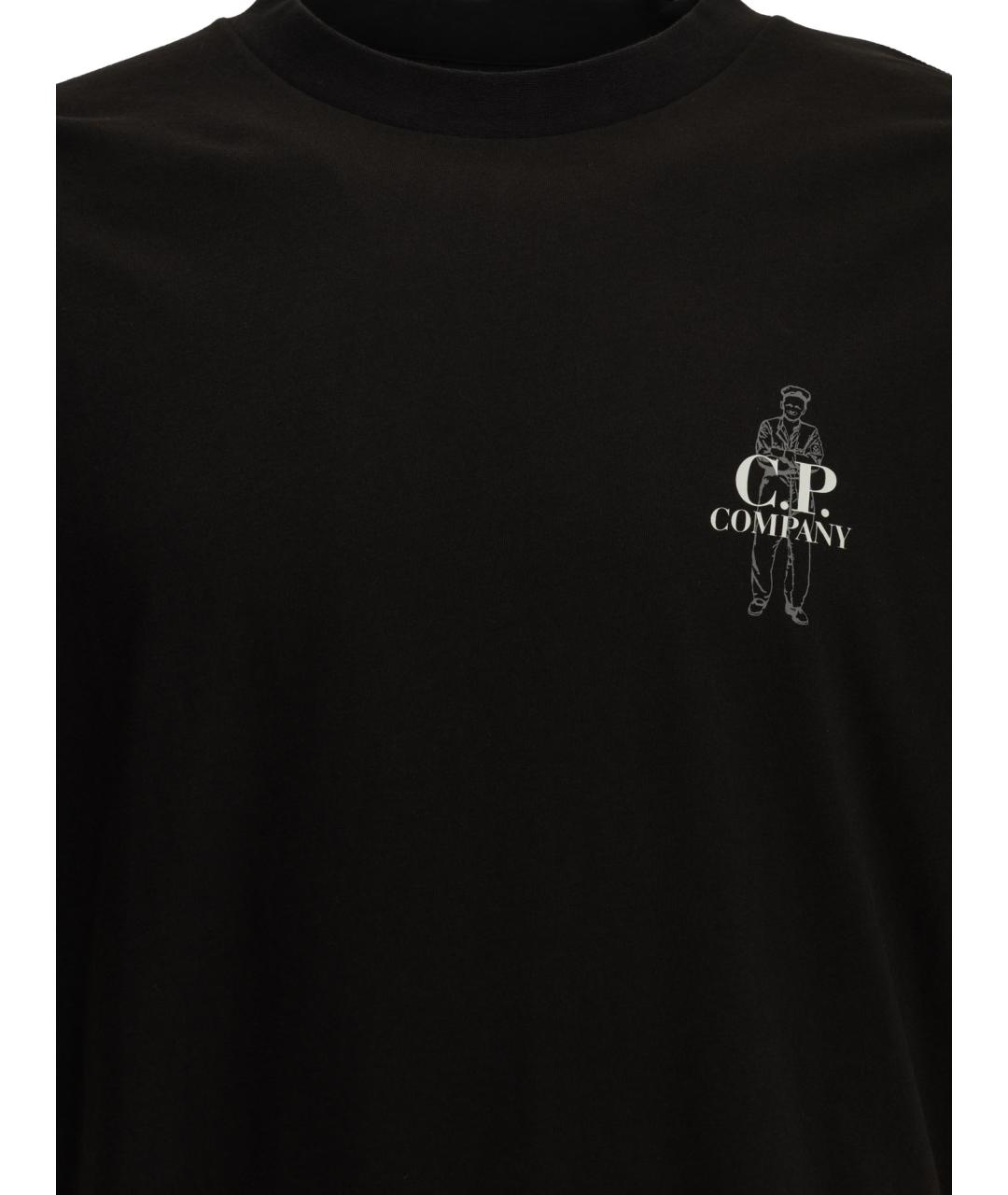 CP COMPANY Черная хлопковая футболка, фото 3