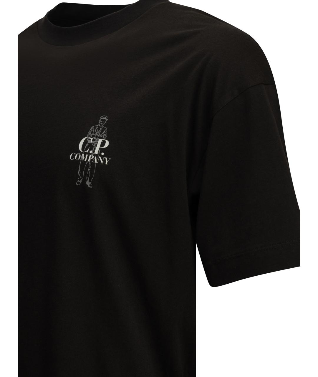 CP COMPANY Черная хлопковая футболка, фото 4