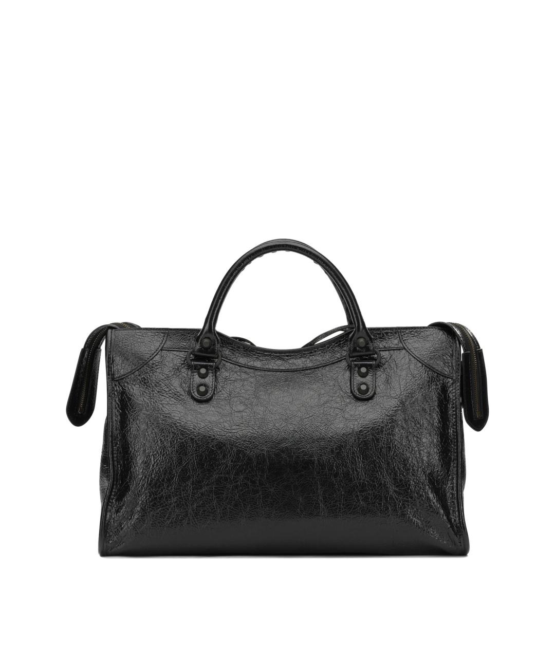 BALENCIAGA Черная кожаная сумка тоут, фото 3