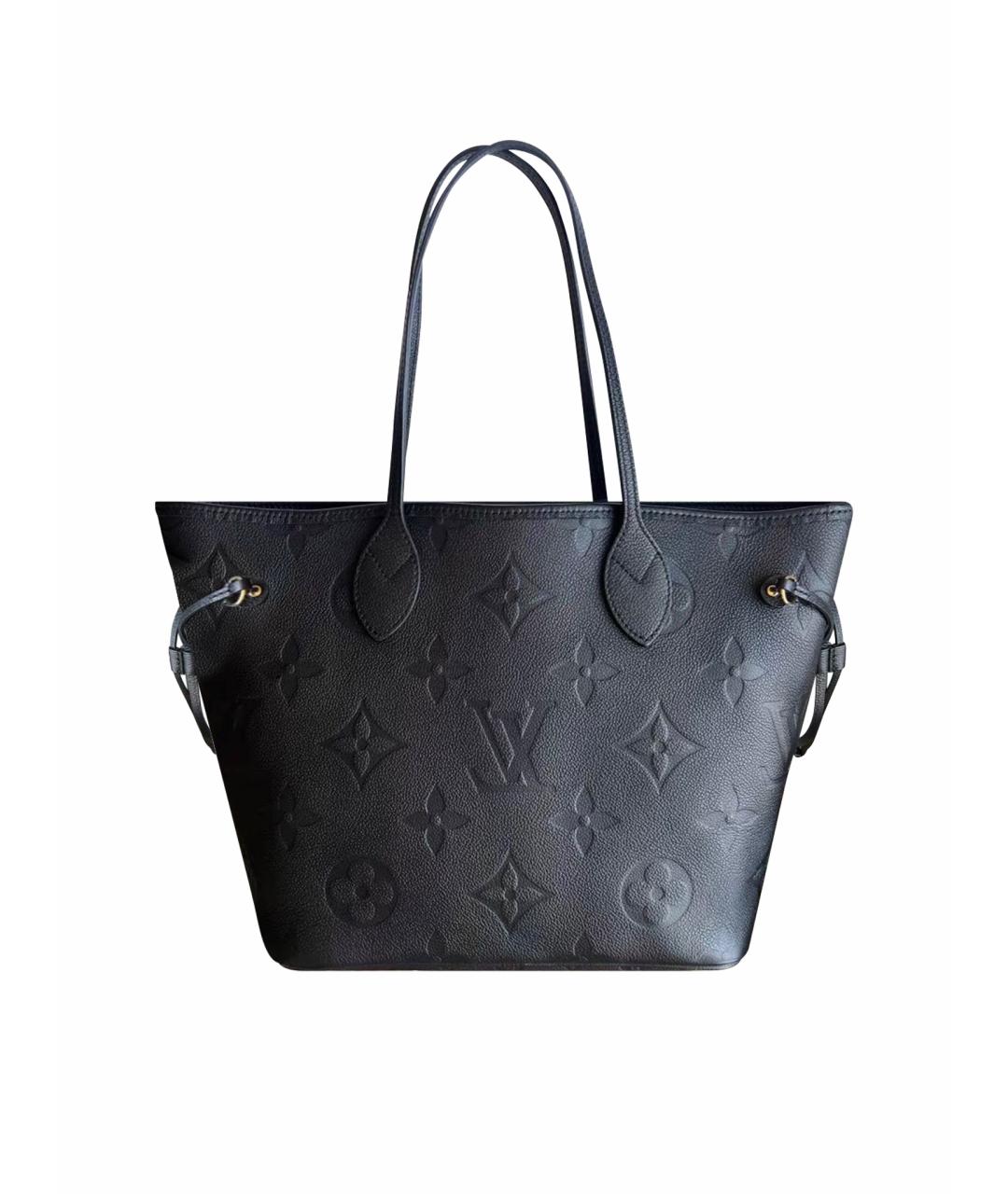 LOUIS VUITTON Черная кожаная сумка тоут, фото 1
